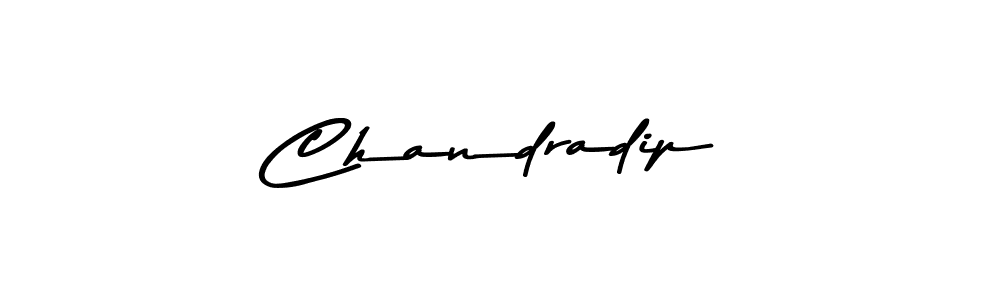 How to make Chandradip name signature. Use Asem Kandis PERSONAL USE style for creating short signs online. This is the latest handwritten sign. Chandradip signature style 9 images and pictures png