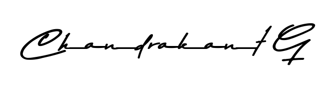 Create a beautiful signature design for name Chandrakant G. With this signature (Asem Kandis PERSONAL USE) fonts, you can make a handwritten signature for free. Chandrakant G signature style 9 images and pictures png