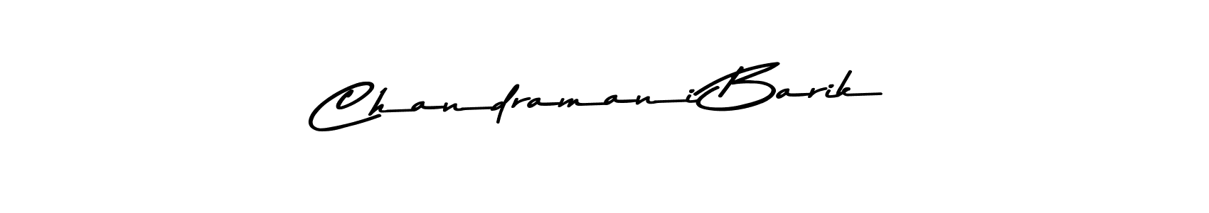 Create a beautiful signature design for name Chandramani Barik. With this signature (Asem Kandis PERSONAL USE) fonts, you can make a handwritten signature for free. Chandramani Barik signature style 9 images and pictures png