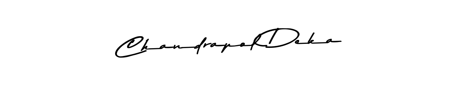 The best way (Asem Kandis PERSONAL USE) to make a short signature is to pick only two or three words in your name. The name Chandrapol Deka include a total of six letters. For converting this name. Chandrapol Deka signature style 9 images and pictures png