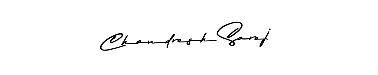 Create a beautiful signature design for name Chandresh Saroj. With this signature (Asem Kandis PERSONAL USE) fonts, you can make a handwritten signature for free. Chandresh Saroj signature style 9 images and pictures png