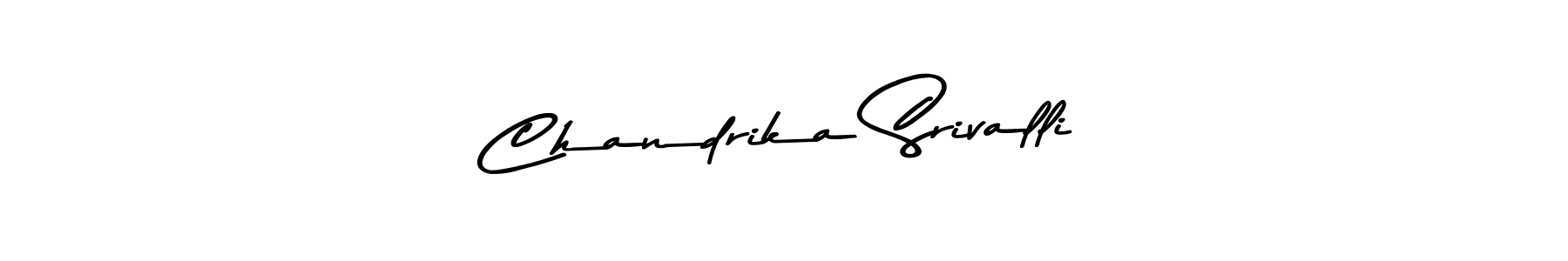 How to make Chandrika Srivalli name signature. Use Asem Kandis PERSONAL USE style for creating short signs online. This is the latest handwritten sign. Chandrika Srivalli signature style 9 images and pictures png