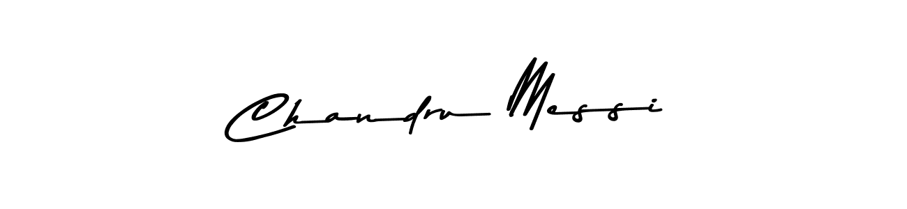 How to make Chandru Messi name signature. Use Asem Kandis PERSONAL USE style for creating short signs online. This is the latest handwritten sign. Chandru Messi signature style 9 images and pictures png