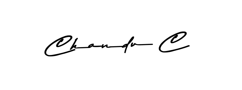 Make a beautiful signature design for name Chandu C. With this signature (Asem Kandis PERSONAL USE) style, you can create a handwritten signature for free. Chandu C signature style 9 images and pictures png