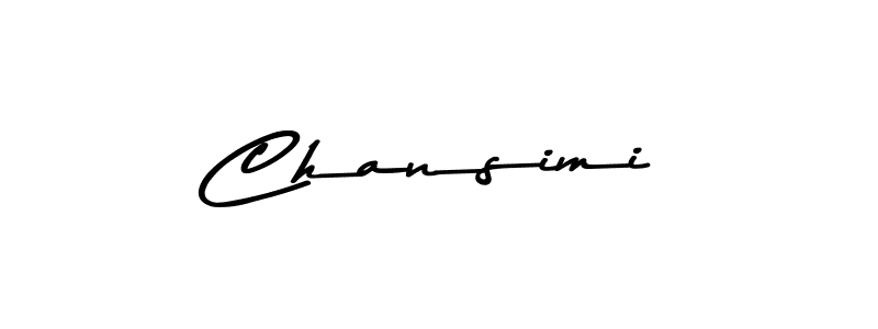 Use a signature maker to create a handwritten signature online. With this signature software, you can design (Asem Kandis PERSONAL USE) your own signature for name Chansimi. Chansimi signature style 9 images and pictures png