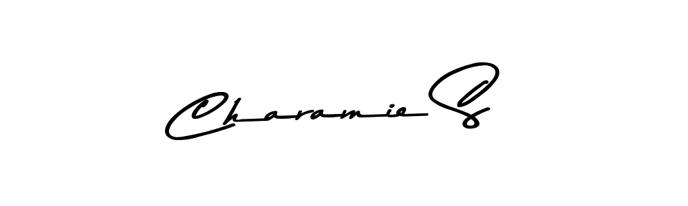 The best way (Asem Kandis PERSONAL USE) to make a short signature is to pick only two or three words in your name. The name Charamie S include a total of six letters. For converting this name. Charamie S signature style 9 images and pictures png