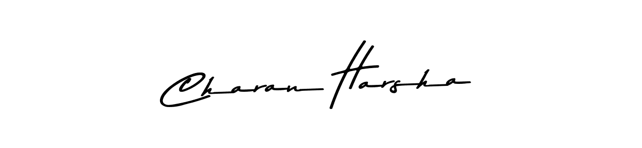 Make a beautiful signature design for name Charan Harsha. With this signature (Asem Kandis PERSONAL USE) style, you can create a handwritten signature for free. Charan Harsha signature style 9 images and pictures png