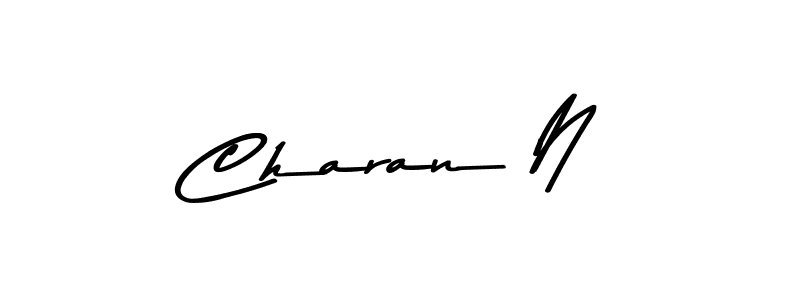 Create a beautiful signature design for name Charan N. With this signature (Asem Kandis PERSONAL USE) fonts, you can make a handwritten signature for free. Charan N signature style 9 images and pictures png