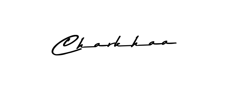 Create a beautiful signature design for name Charkhaa. With this signature (Asem Kandis PERSONAL USE) fonts, you can make a handwritten signature for free. Charkhaa signature style 9 images and pictures png