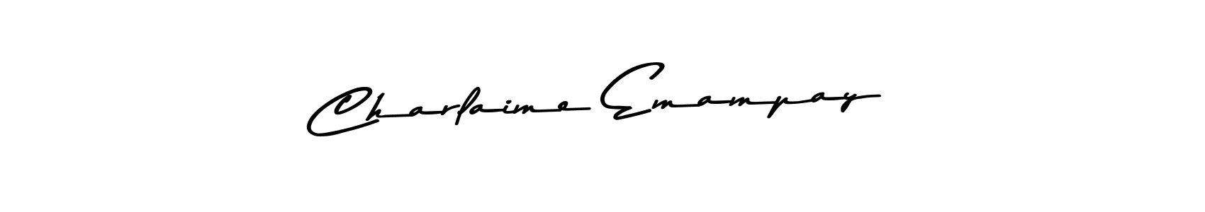 The best way (Asem Kandis PERSONAL USE) to make a short signature is to pick only two or three words in your name. The name Charlaime Emampay include a total of six letters. For converting this name. Charlaime Emampay signature style 9 images and pictures png