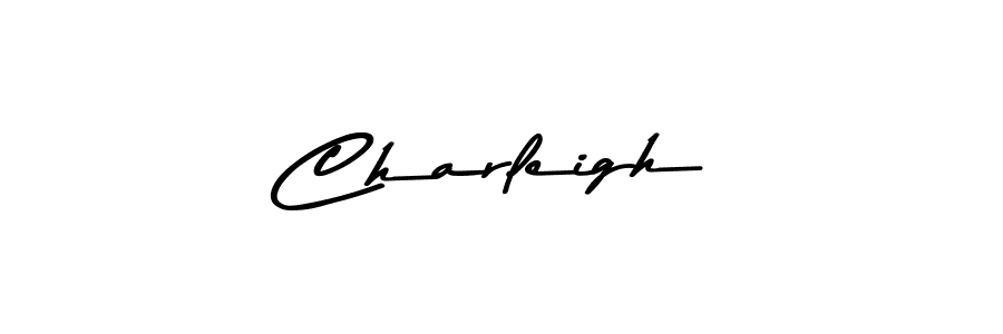 Create a beautiful signature design for name Charleigh. With this signature (Asem Kandis PERSONAL USE) fonts, you can make a handwritten signature for free. Charleigh signature style 9 images and pictures png