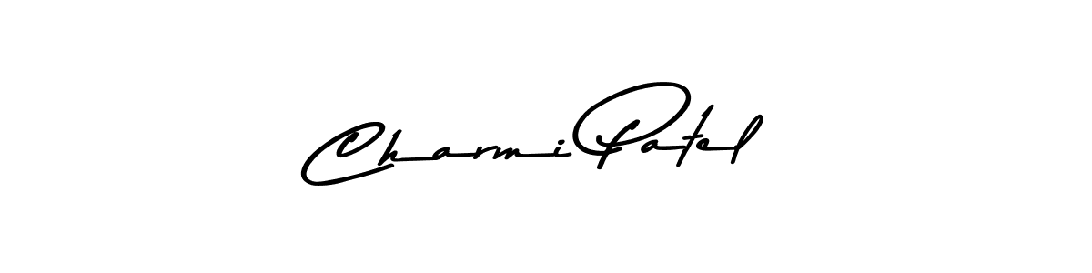 Create a beautiful signature design for name Charmi Patel. With this signature (Asem Kandis PERSONAL USE) fonts, you can make a handwritten signature for free. Charmi Patel signature style 9 images and pictures png