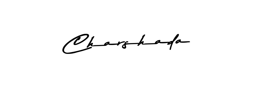 How to make Charshada name signature. Use Asem Kandis PERSONAL USE style for creating short signs online. This is the latest handwritten sign. Charshada signature style 9 images and pictures png