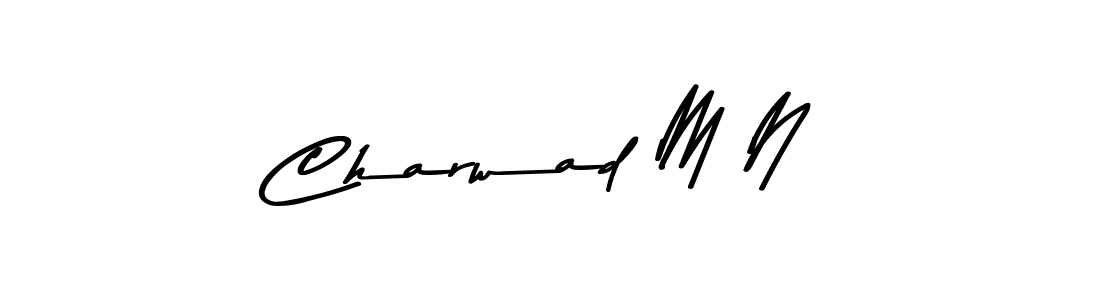 How to make Charwad M N signature? Asem Kandis PERSONAL USE is a professional autograph style. Create handwritten signature for Charwad M N name. Charwad M N signature style 9 images and pictures png