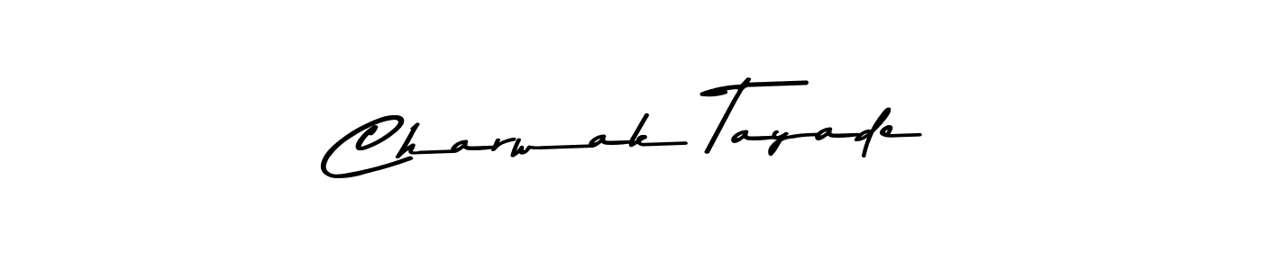 Create a beautiful signature design for name Charwak Tayade. With this signature (Asem Kandis PERSONAL USE) fonts, you can make a handwritten signature for free. Charwak Tayade signature style 9 images and pictures png