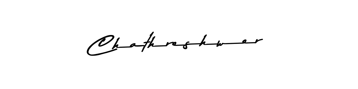 How to make Chathreshwer name signature. Use Asem Kandis PERSONAL USE style for creating short signs online. This is the latest handwritten sign. Chathreshwer signature style 9 images and pictures png