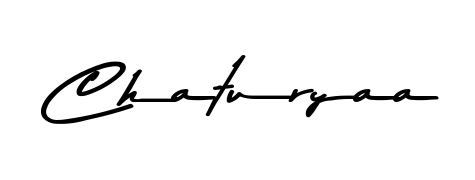 Designed for modern professionals: Chaturyaa name signature crafted with Asem Kandis PERSONAL USE script. Ready for digital PDF workflows. Chaturyaa signature style 9 images and pictures png