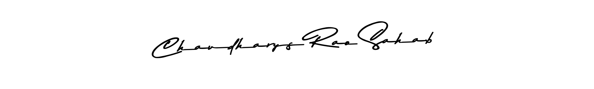 Similarly Asem Kandis PERSONAL USE is the best handwritten signature design. Signature creator online .You can use it as an online autograph creator for name Chaudharys Rao Sahab. Chaudharys Rao Sahab signature style 9 images and pictures png