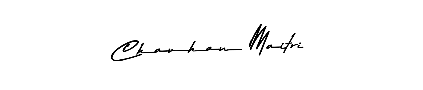 How to make Chauhan Maitri name signature. Use Asem Kandis PERSONAL USE style for creating short signs online. This is the latest handwritten sign. Chauhan Maitri signature style 9 images and pictures png