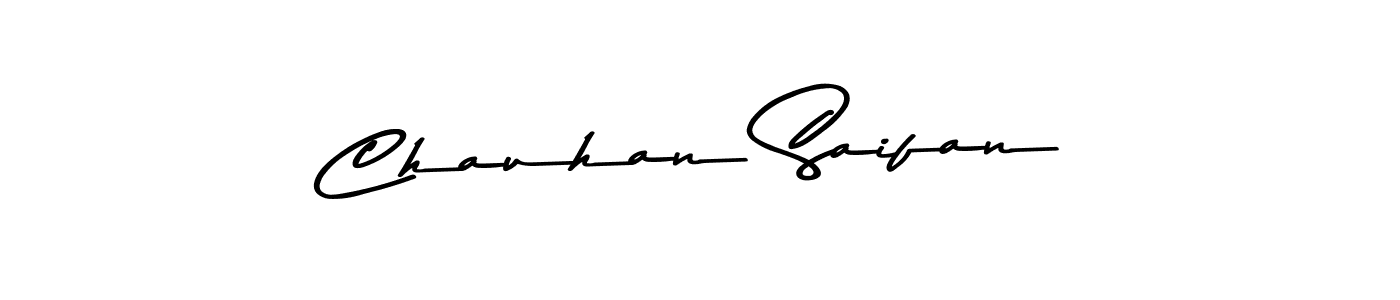 How to make Chauhan Saifan name signature. Use Asem Kandis PERSONAL USE style for creating short signs online. This is the latest handwritten sign. Chauhan Saifan signature style 9 images and pictures png