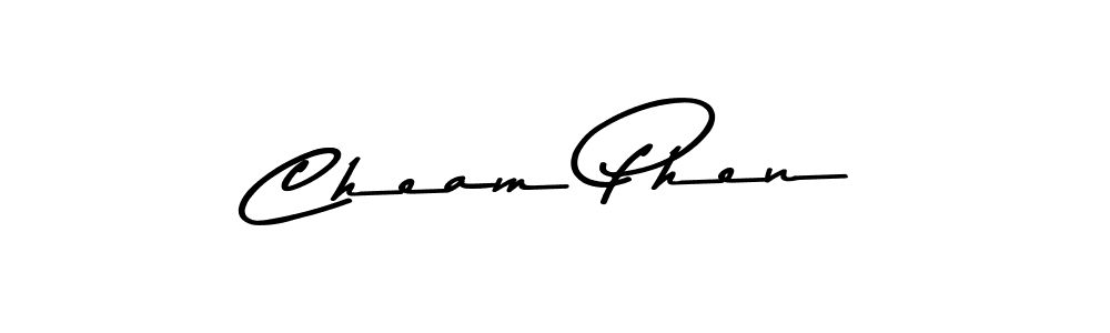 How to make Cheam Phen name signature. Use Asem Kandis PERSONAL USE style for creating short signs online. This is the latest handwritten sign. Cheam Phen signature style 9 images and pictures png