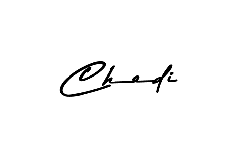 Design your own signature with our free online signature maker. With this signature software, you can create a handwritten (Asem Kandis PERSONAL USE) signature for name Chedi. Chedi signature style 9 images and pictures png