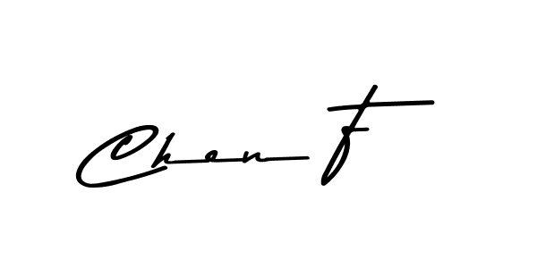 How to make Chen F name signature. Use Asem Kandis PERSONAL USE style for creating short signs online. This is the latest handwritten sign. Chen F signature style 9 images and pictures png