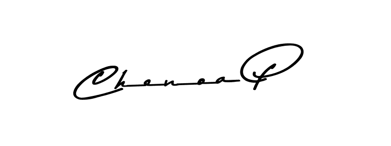 How to make Chenoa P name signature. Use Asem Kandis PERSONAL USE style for creating short signs online. This is the latest handwritten sign. Chenoa P signature style 9 images and pictures png