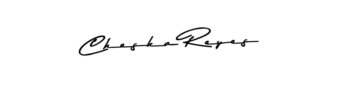 Make a beautiful signature design for name Cheska Reyes. With this signature (Asem Kandis PERSONAL USE) style, you can create a handwritten signature for free. Cheska Reyes signature style 9 images and pictures png