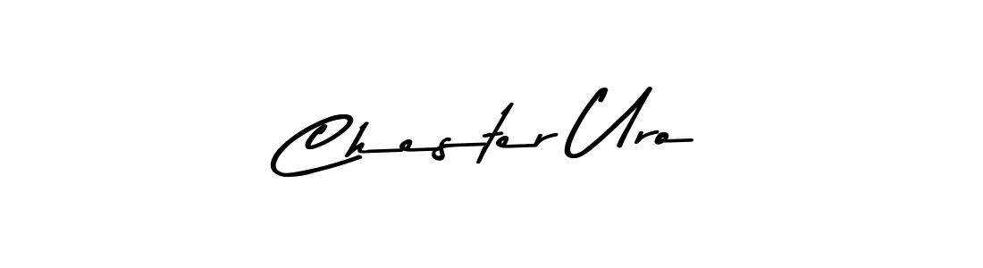 How to make Chester Uro name signature. Use Asem Kandis PERSONAL USE style for creating short signs online. This is the latest handwritten sign. Chester Uro signature style 9 images and pictures png