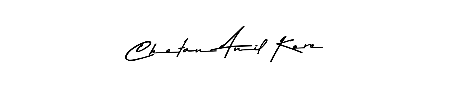 How to make Chetan Anil Kore name signature. Use Asem Kandis PERSONAL USE style for creating short signs online. This is the latest handwritten sign. Chetan Anil Kore signature style 9 images and pictures png