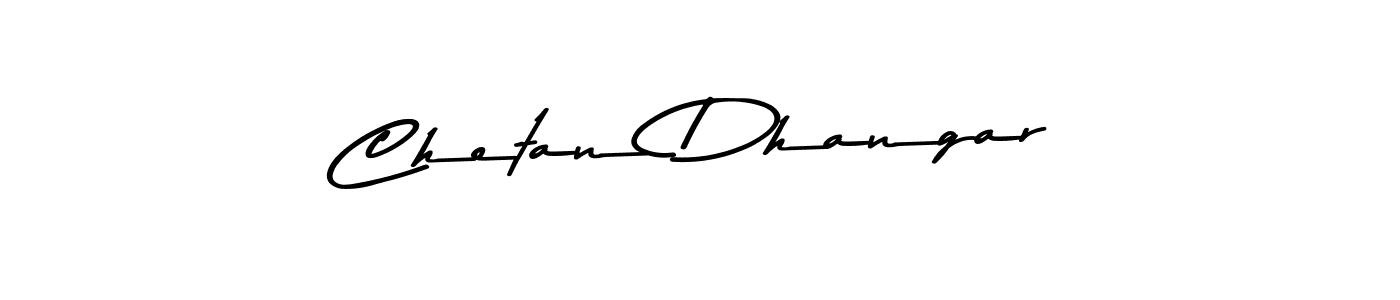 How to make Chetan Dhangar name signature. Use Asem Kandis PERSONAL USE style for creating short signs online. This is the latest handwritten sign. Chetan Dhangar signature style 9 images and pictures png