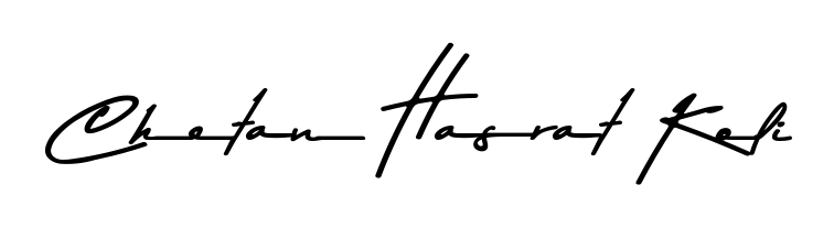 You can use this online signature creator to create a handwritten signature for the name Chetan Hasrat Koli. This is the best online autograph maker. Chetan Hasrat Koli signature style 9 images and pictures png