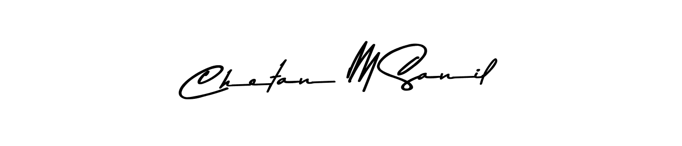 The best way (Asem Kandis PERSONAL USE) to make a short signature is to pick only two or three words in your name. The name Chetan M Sanil include a total of six letters. For converting this name. Chetan M Sanil signature style 9 images and pictures png