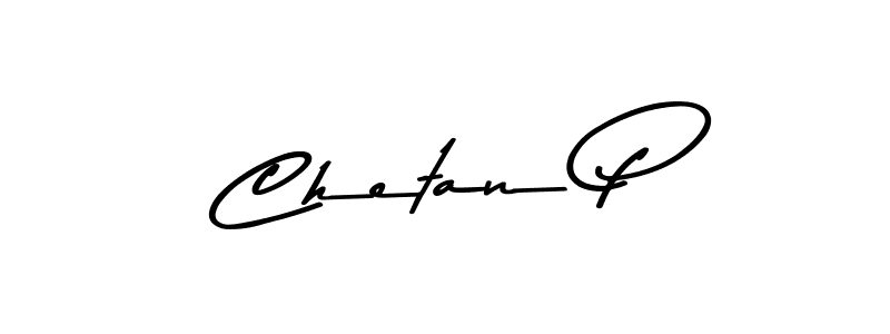 How to make Chetan P name signature. Use Asem Kandis PERSONAL USE style for creating short signs online. This is the latest handwritten sign. Chetan P signature style 9 images and pictures png