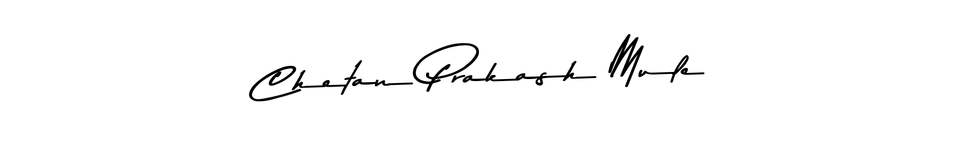 How to make Chetan Prakash Mule name signature. Use Asem Kandis PERSONAL USE style for creating short signs online. This is the latest handwritten sign. Chetan Prakash Mule signature style 9 images and pictures png