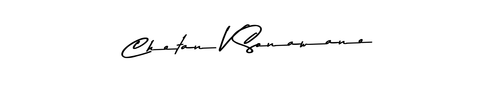Make a beautiful signature design for name Chetan V Sonawane. With this signature (Asem Kandis PERSONAL USE) style, you can create a handwritten signature for free. Chetan V Sonawane signature style 9 images and pictures png