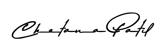 Give your name Chetana Patil an exquisite flair with the Asem Kandis PERSONAL USE script font. Ideal for contracts, resumes, and formal letterheads. Chetana Patil signature style 9 images and pictures png