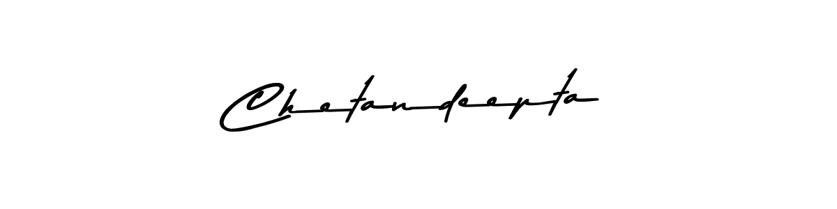 How to make Chetandeepta name signature. Use Asem Kandis PERSONAL USE style for creating short signs online. This is the latest handwritten sign. Chetandeepta signature style 9 images and pictures png