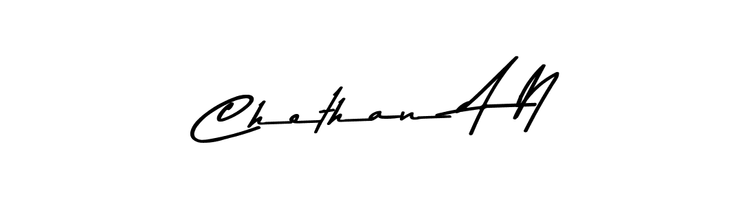 How to make Chethan A N name signature. Use Asem Kandis PERSONAL USE style for creating short signs online. This is the latest handwritten sign. Chethan A N signature style 9 images and pictures png