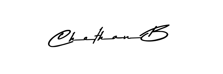 How to make Chethan B name signature. Use Asem Kandis PERSONAL USE style for creating short signs online. This is the latest handwritten sign. Chethan B signature style 9 images and pictures png