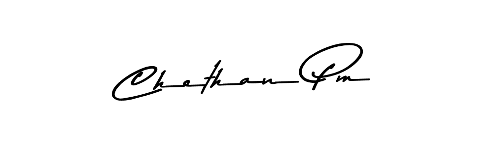 Chethan Pm stylish signature style. Best Handwritten Sign (Asem Kandis PERSONAL USE) for my name. Handwritten Signature Collection Ideas for my name Chethan Pm. Chethan Pm signature style 9 images and pictures png