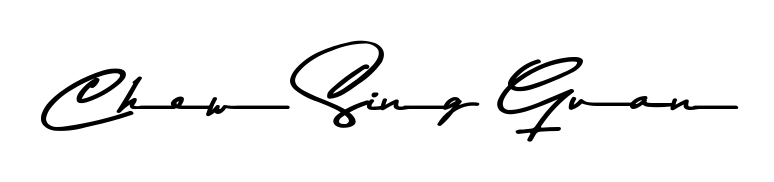 Generate high-definition signature styles for Chew Sing Guan. The Asem Kandis PERSONAL USE typeface ensures crisp legibility and sophisticated design. Chew Sing Guan signature style 9 images and pictures png