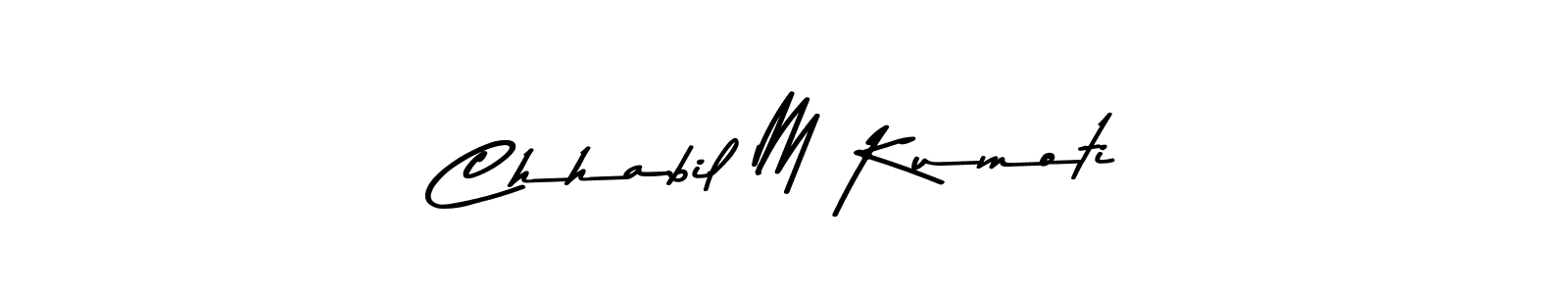 Make a beautiful signature design for name Chhabil M Kumoti. With this signature (Asem Kandis PERSONAL USE) style, you can create a handwritten signature for free. Chhabil M Kumoti signature style 9 images and pictures png