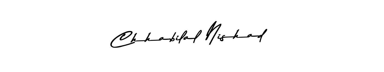 How to make Chhabilal Nishad name signature. Use Asem Kandis PERSONAL USE style for creating short signs online. This is the latest handwritten sign. Chhabilal Nishad signature style 9 images and pictures png