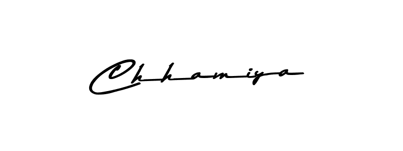 Create a beautiful signature design for name Chhamiya. With this signature (Asem Kandis PERSONAL USE) fonts, you can make a handwritten signature for free. Chhamiya signature style 9 images and pictures png
