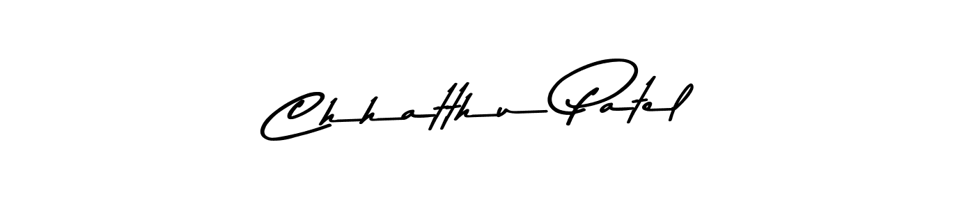 Create a beautiful signature design for name Chhatthu Patel. With this signature (Asem Kandis PERSONAL USE) fonts, you can make a handwritten signature for free. Chhatthu Patel signature style 9 images and pictures png