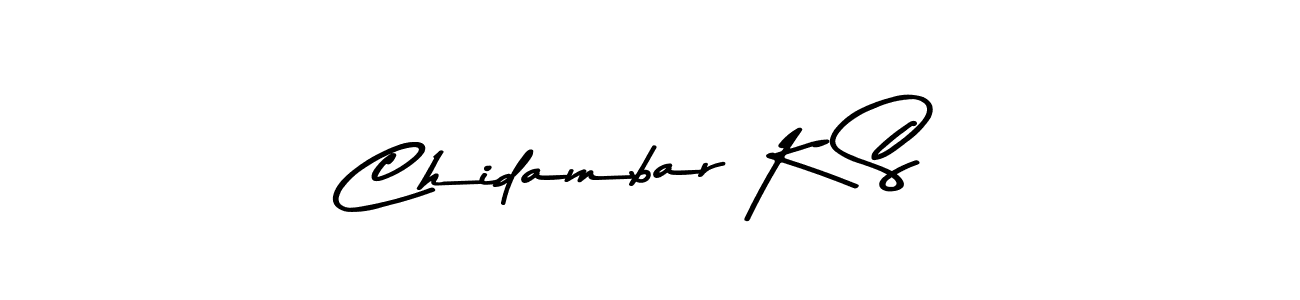 Make a beautiful signature design for name Chidambar K S. With this signature (Asem Kandis PERSONAL USE) style, you can create a handwritten signature for free. Chidambar K S signature style 9 images and pictures png