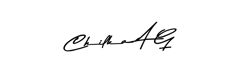 The best way (Asem Kandis PERSONAL USE) to make a short signature is to pick only two or three words in your name. The name Chilka A G include a total of six letters. For converting this name. Chilka A G signature style 9 images and pictures png