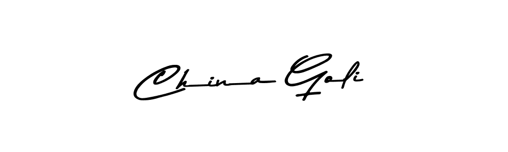Design your own signature with our free online signature maker. With this signature software, you can create a handwritten (Asem Kandis PERSONAL USE) signature for name China Goli. China Goli signature style 9 images and pictures png